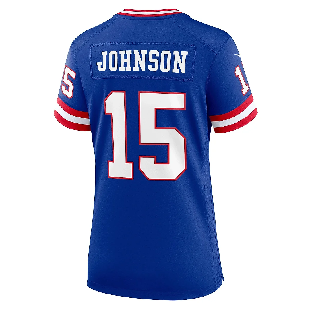 Zennovawear Women's New York Giants Collin Johnson Royal Classic Player Game Jersey