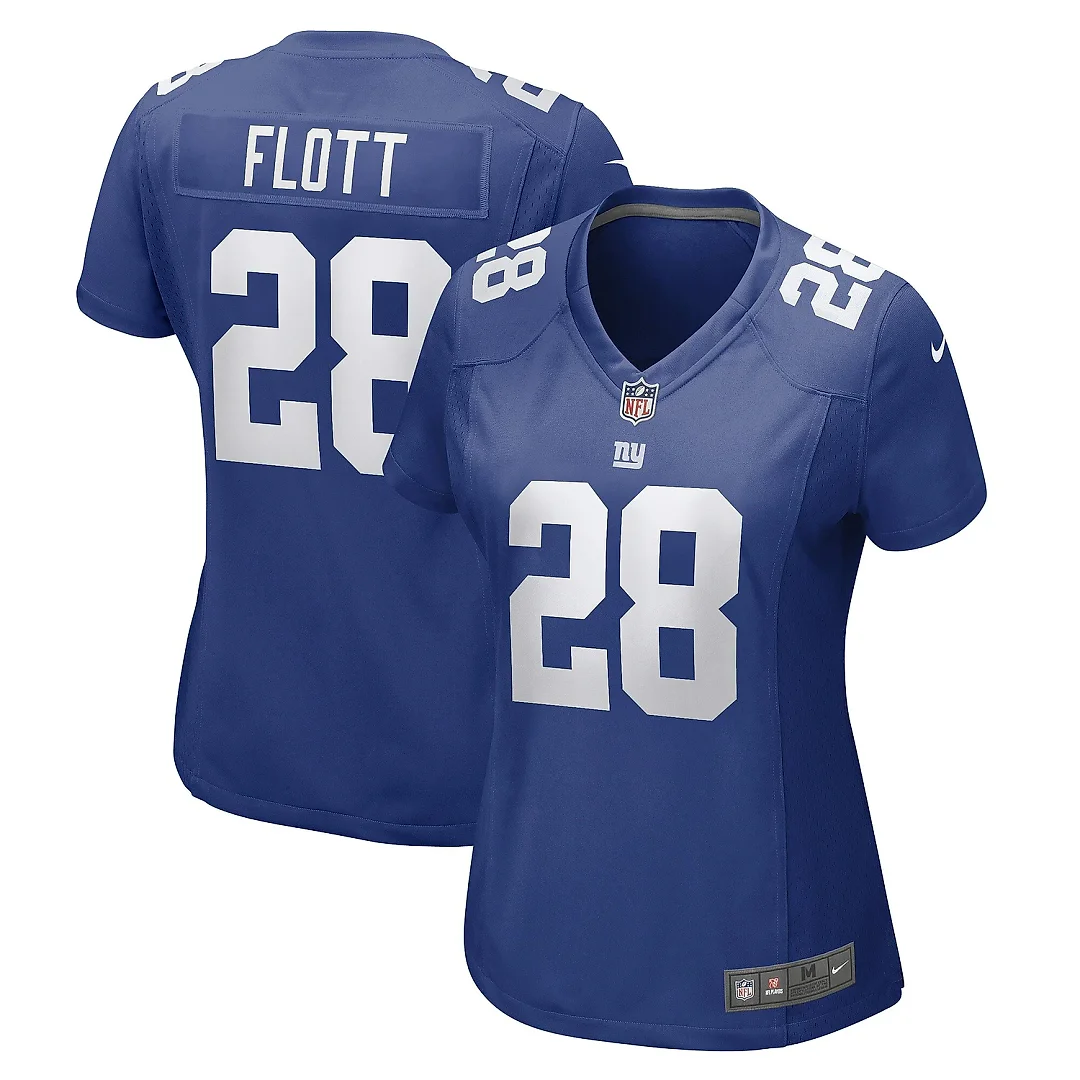 Zennovawear Women's New York Giants Cor'Dale Flott Royal Game Player Jersey