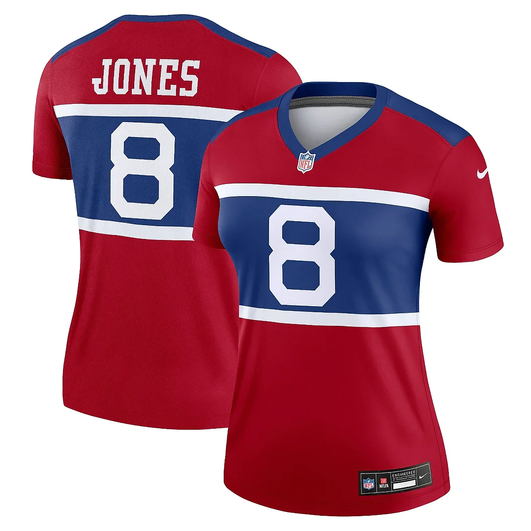 Zennovawear Women's New York Giants Daniel Jones Red Alternate Legend Player Performance Top