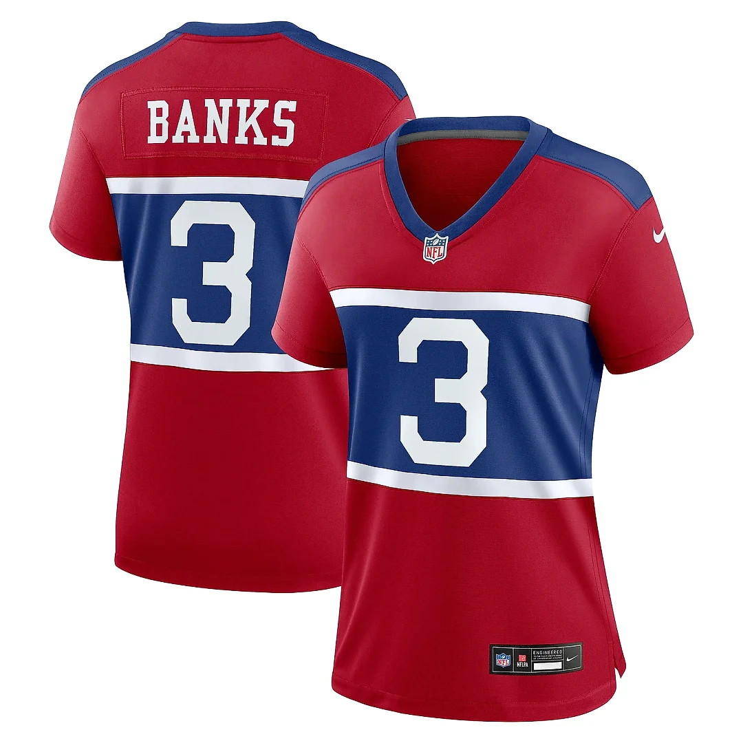 Zennovawear Women's New York Giants Deonte Banks Century Red Alternate Player Game Jersey