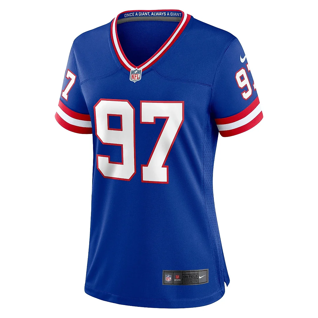 Zennovawear Women's New York Giants Dexter Lawrence II Royal Classic Game Player Jersey