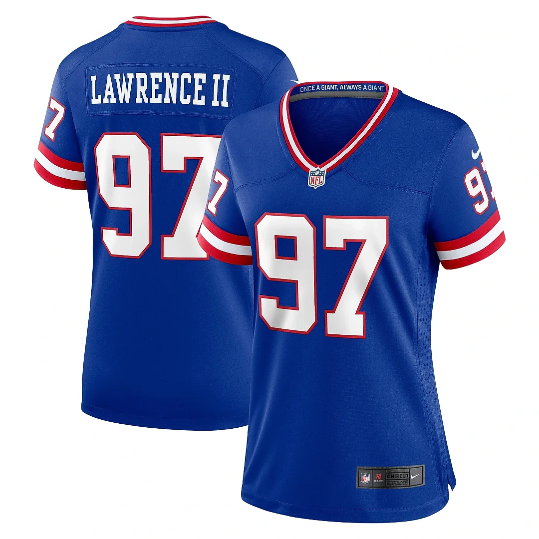 Zennovawear Women's New York Giants Dexter Lawrence II Royal Classic Game Player Jersey