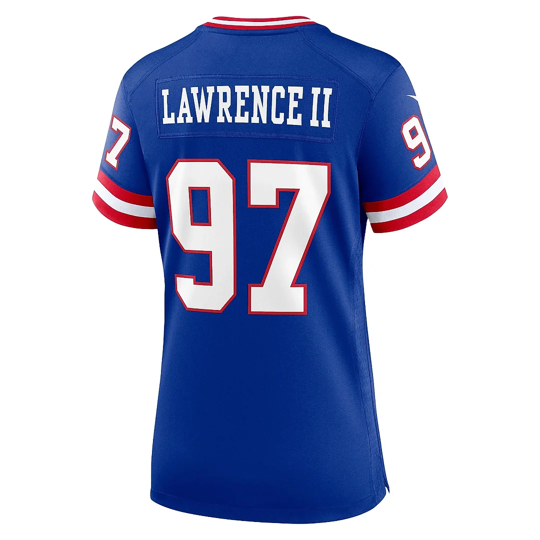 Zennovawear Women's New York Giants Dexter Lawrence II Royal Classic Game Player Jersey