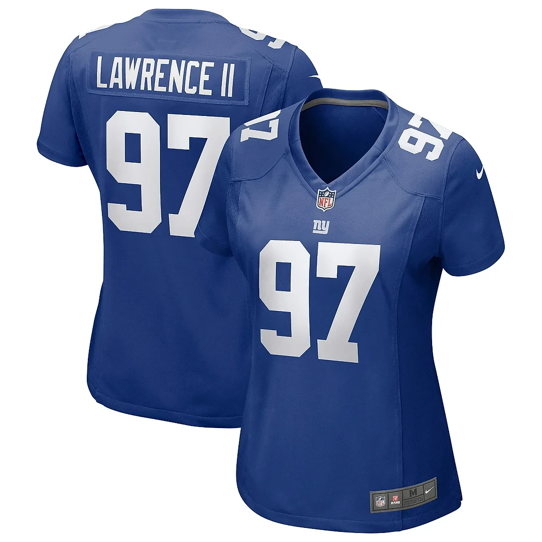 Zennovawear Women's New York Giants Dexter Lawrence II Royal Team Game Player Jersey