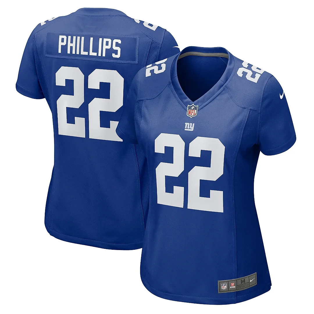 Zennovawear Women's New York Giants Dru Phillips Royal Game Jersey