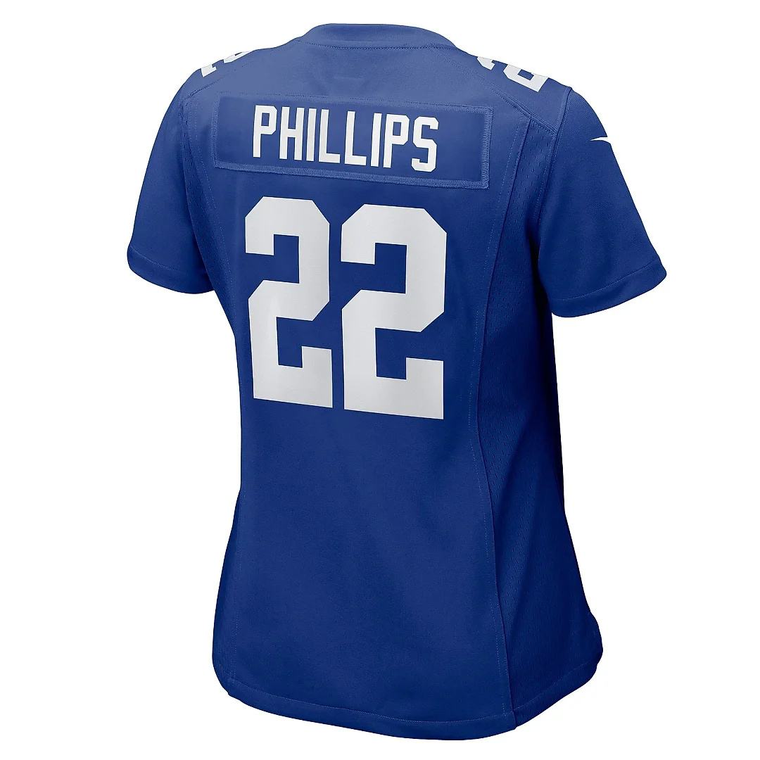Zennovawear Women's New York Giants Dru Phillips Royal Game Jersey