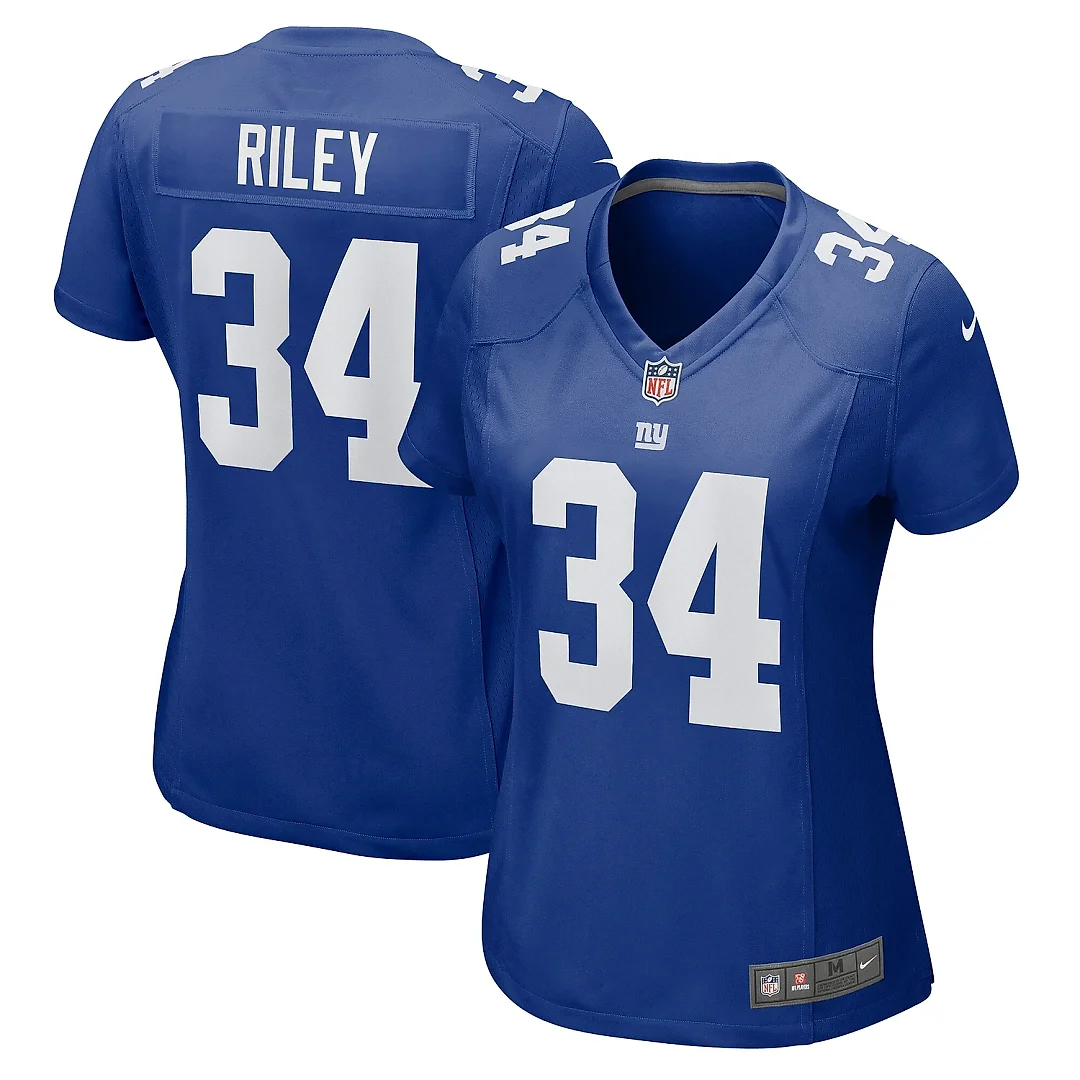 Zennovawear Women's New York Giants Elijah Riley Royal Game Jersey