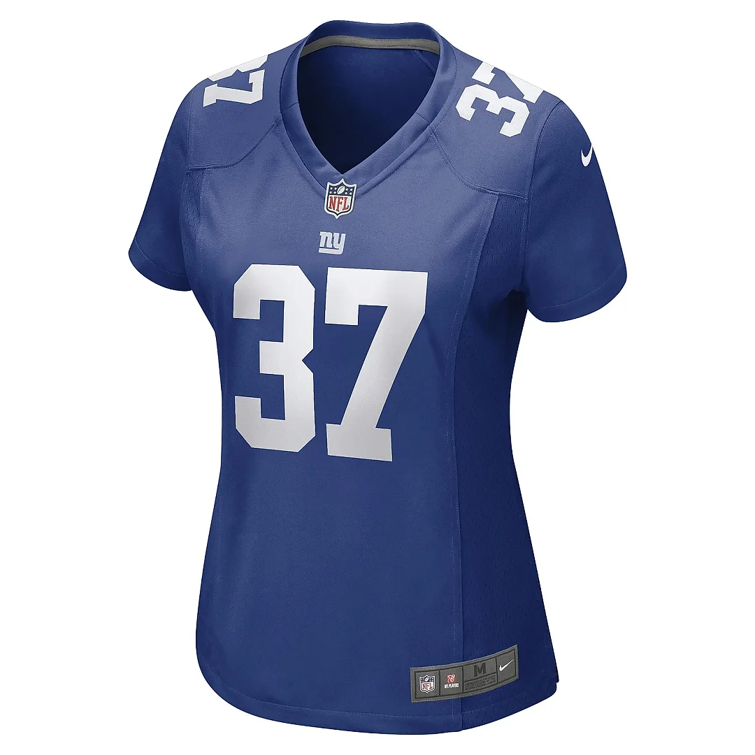 Zennovawear Women's New York Giants Fabian Moreau Royal Game Player Jersey