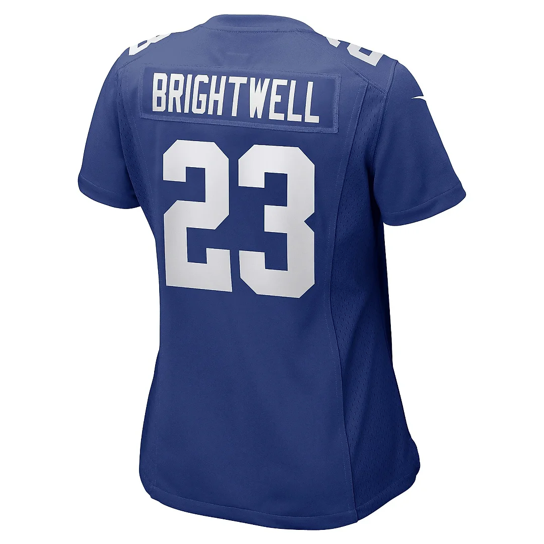 Zennovawear Women's New York Giants Gary Brightwell Royal Team Game Player Jersey