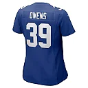 Zennovawear Women's New York Giants Gervarrius Owens Royal Team Game Jersey
