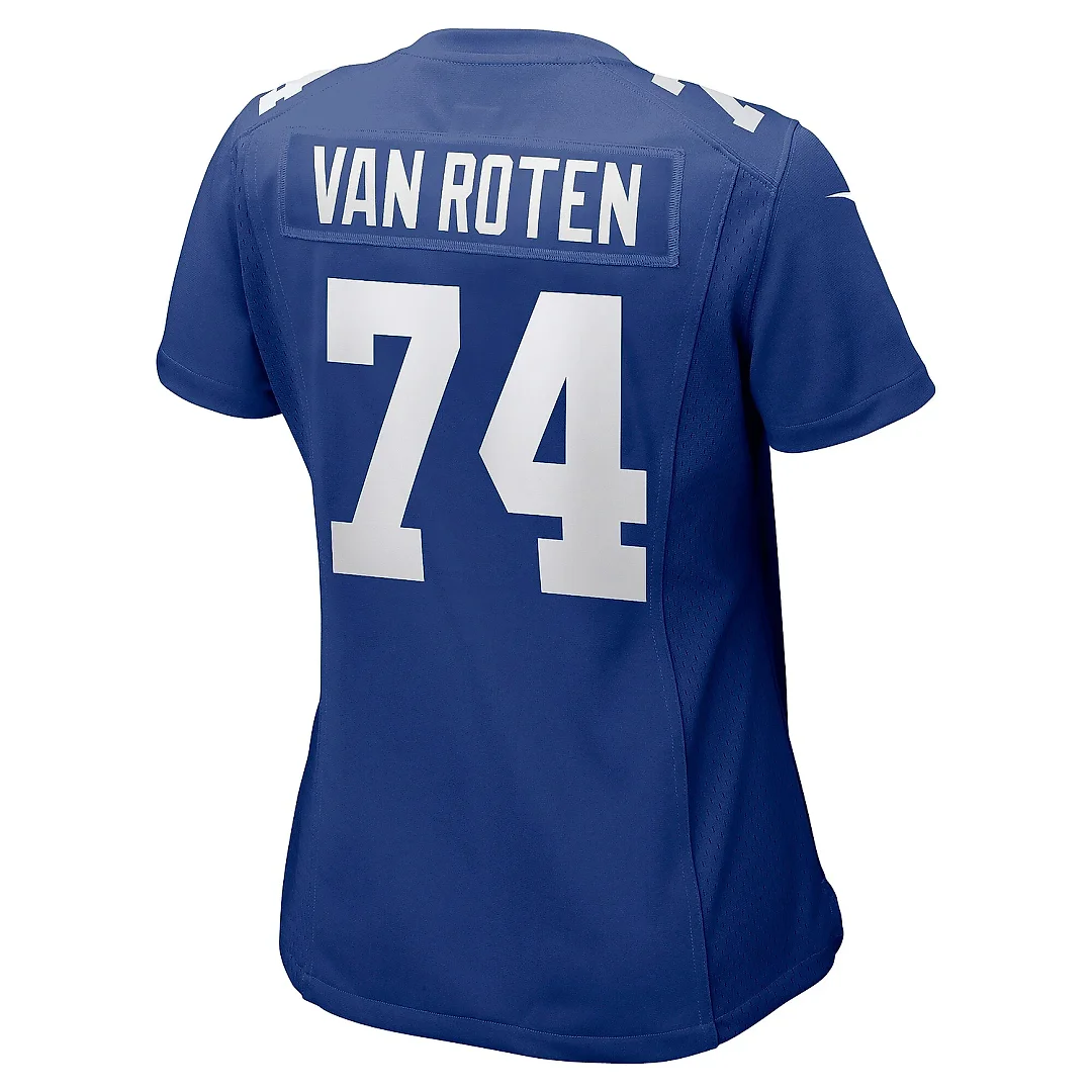 Zennovawear Women's New York Giants Greg Van Roten Royal Team Game Jersey