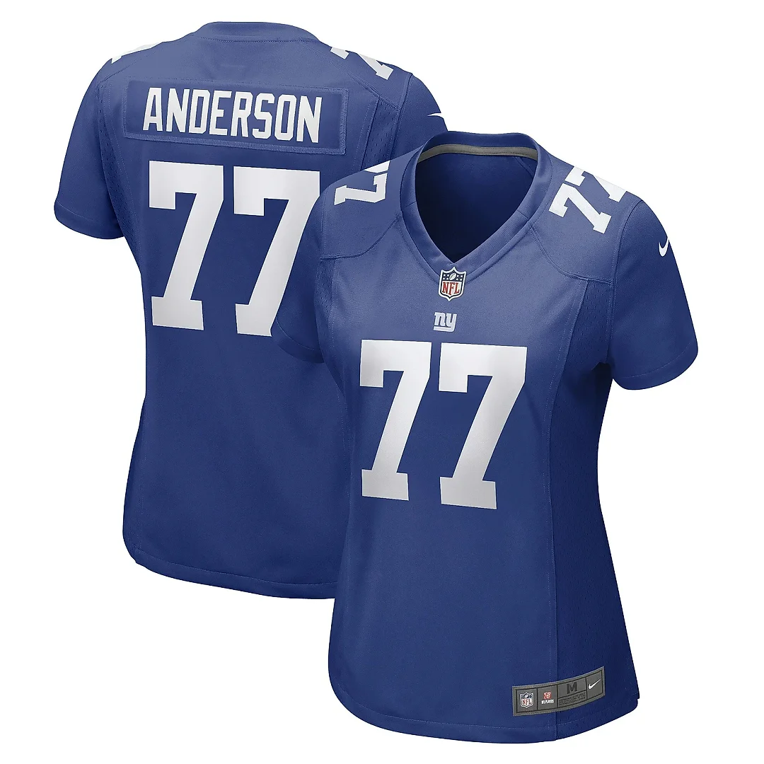 Zennovawear Women's New York Giants Jack Anderson Royal Game Player Jersey
