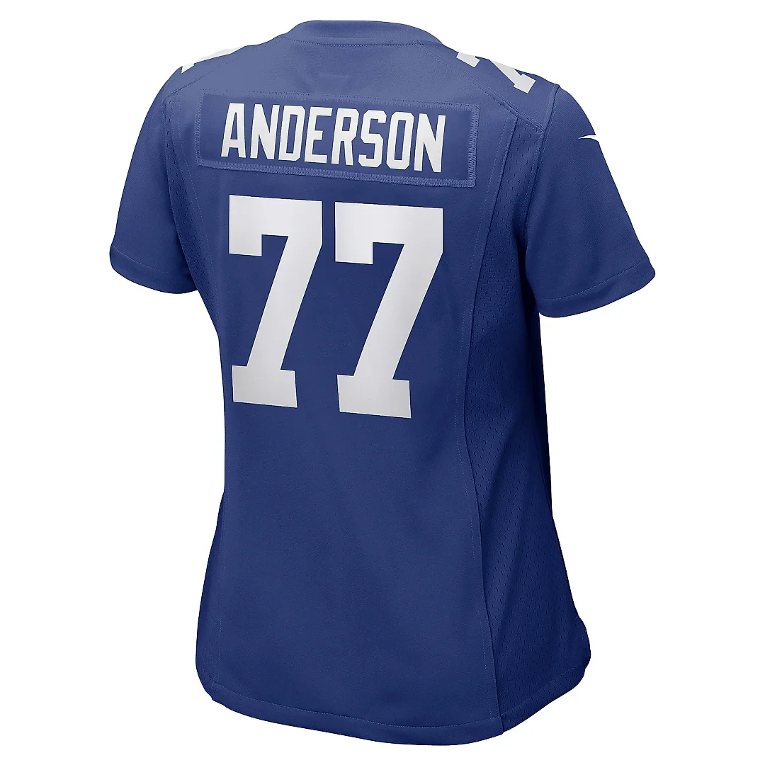 Zennovawear Women's New York Giants Jack Anderson Royal Game Player Jersey