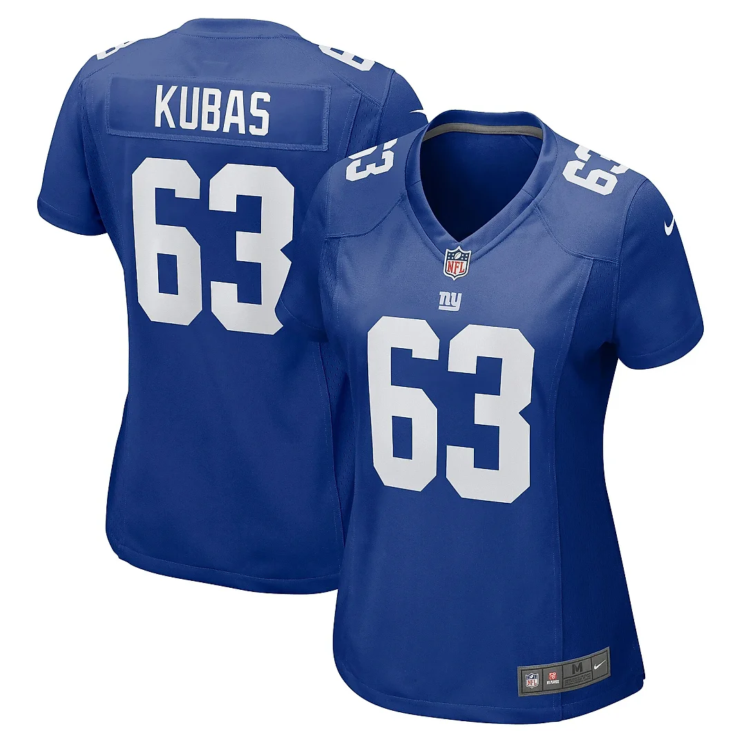 Zennovawear Women's New York Giants Jake Kubas Royal Game Jersey