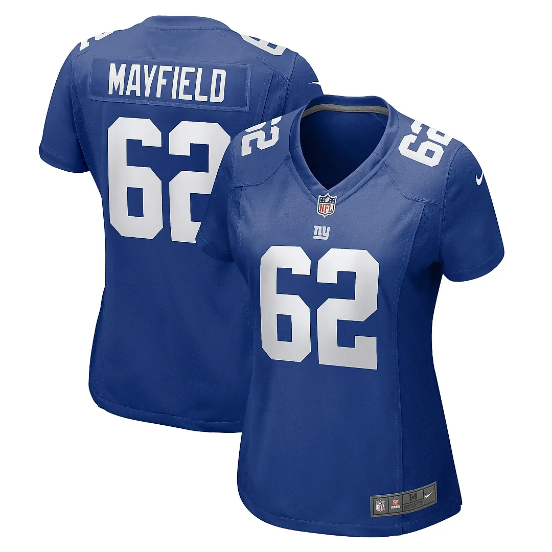 Zennovawear Women's New York Giants Jalen Mayfield Royal Game Jersey