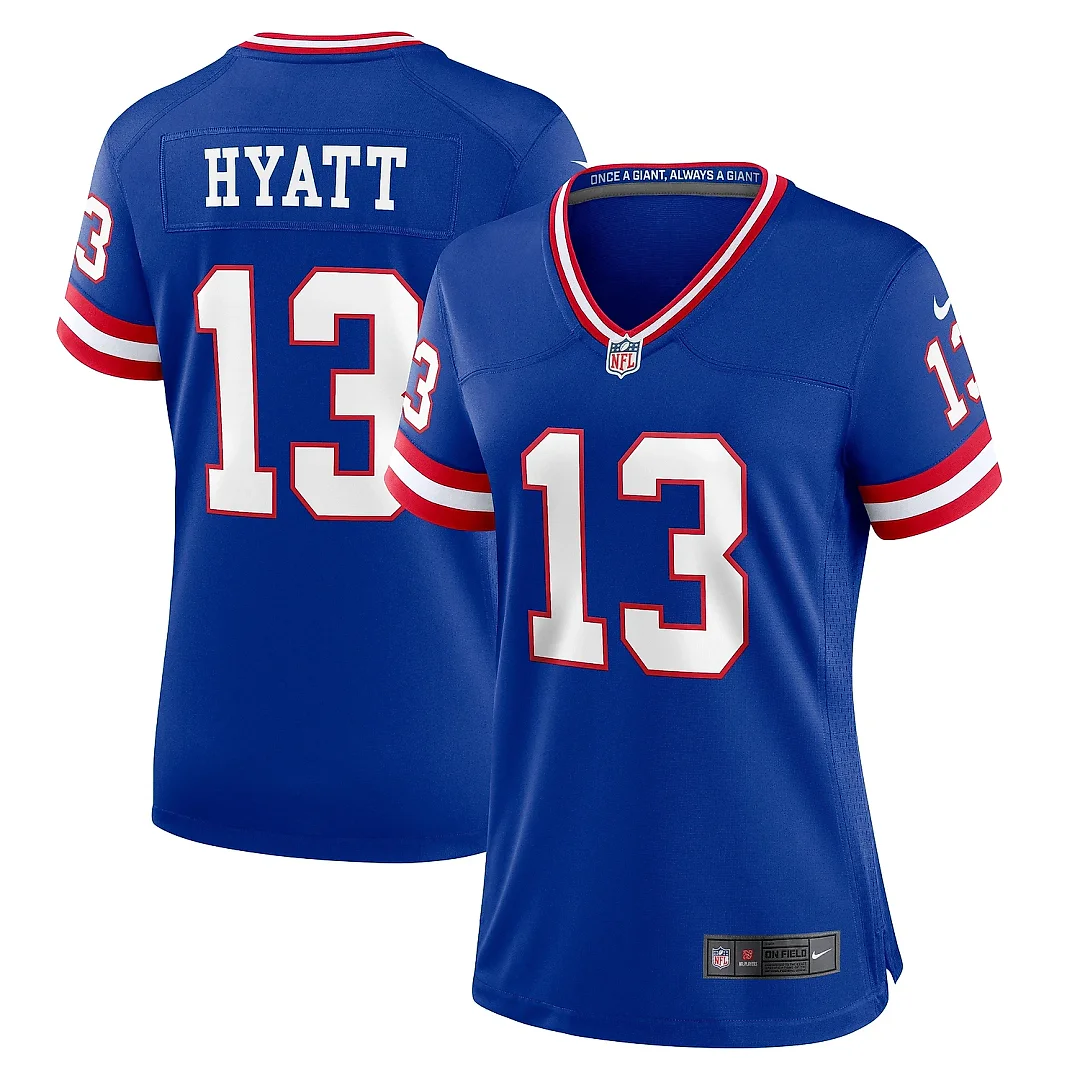 Zennovawear Women's New York Giants Jalin Hyatt Royal Team Game Jersey