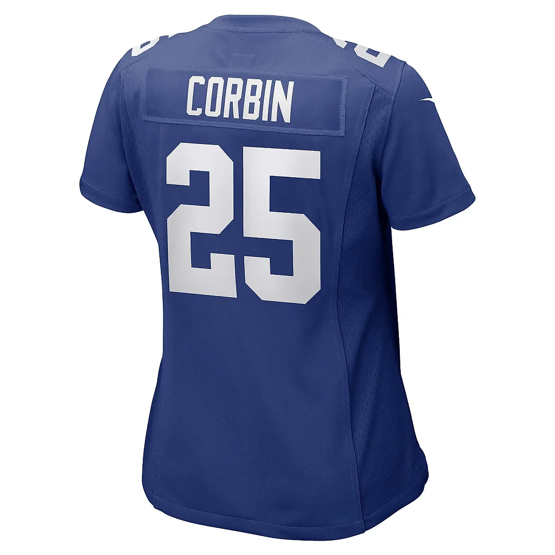 Zennovawear Women's New York Giants Jashaun Corbin Royal Game Player Jersey