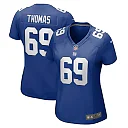 Zennovawear Women's New York Giants Jaylon Thomas Royal Team Game Jersey