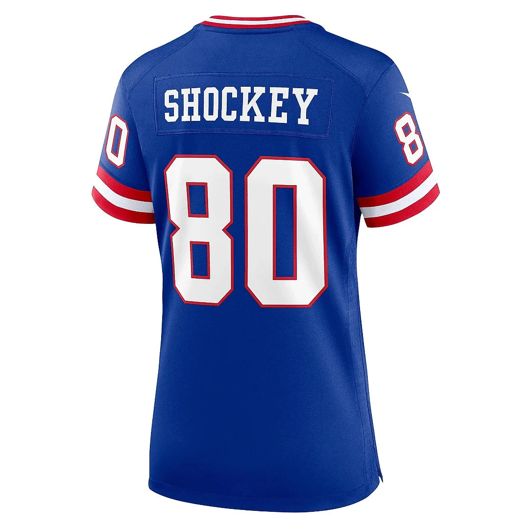 Zennovawear Women's New York Giants Jeremy Shockey Royal Classic Retired Player Game Jersey