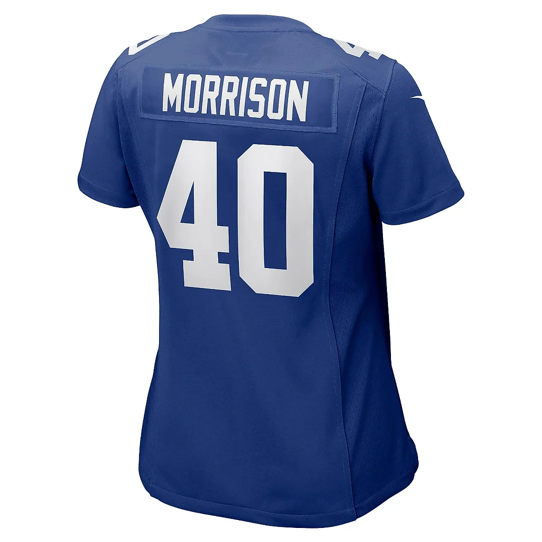 Zennovawear Women's New York Giants Joe Morrison Royal Retired Player Jersey