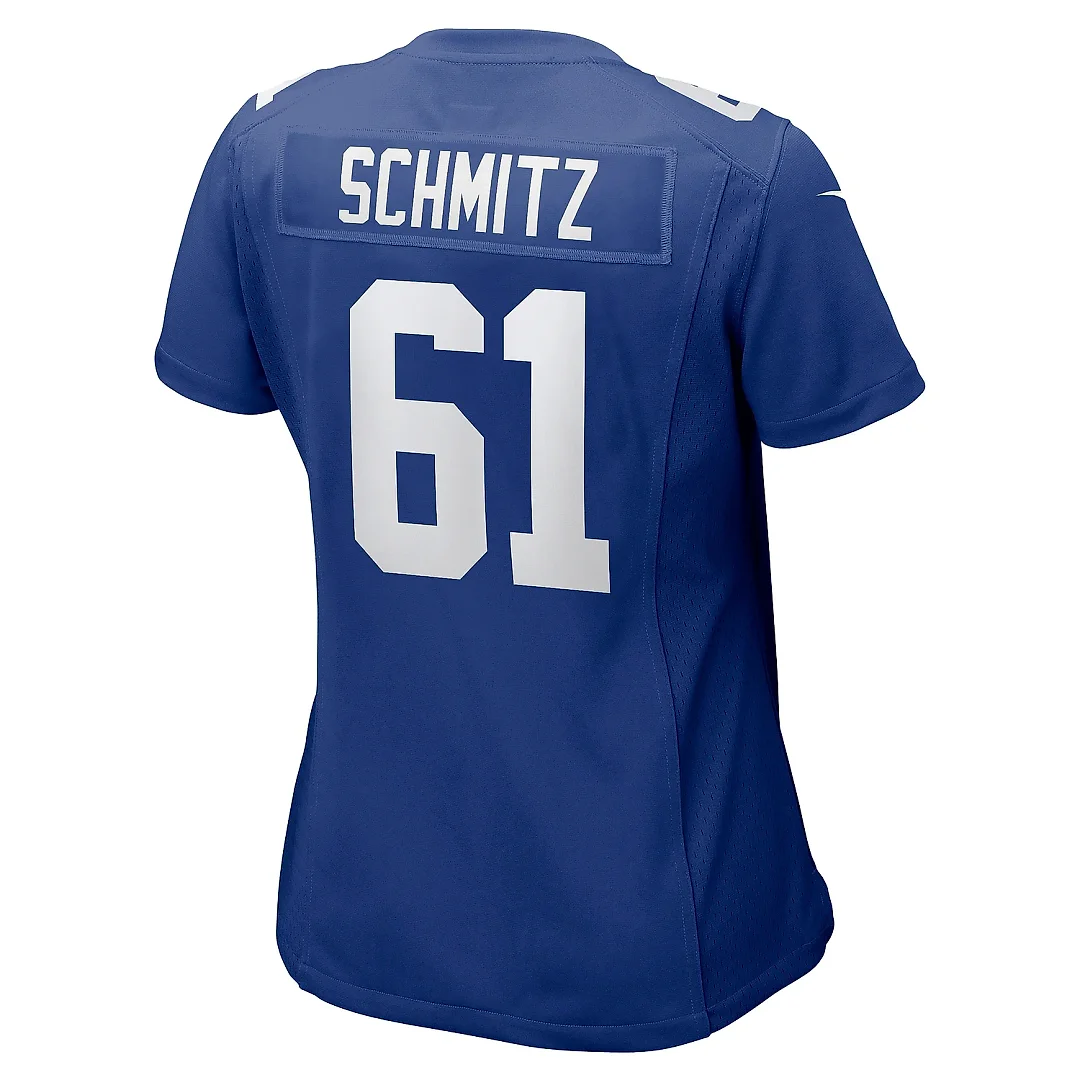 Zennovawear Women's New York Giants John Michael Schmitz Royal Team Game Jersey