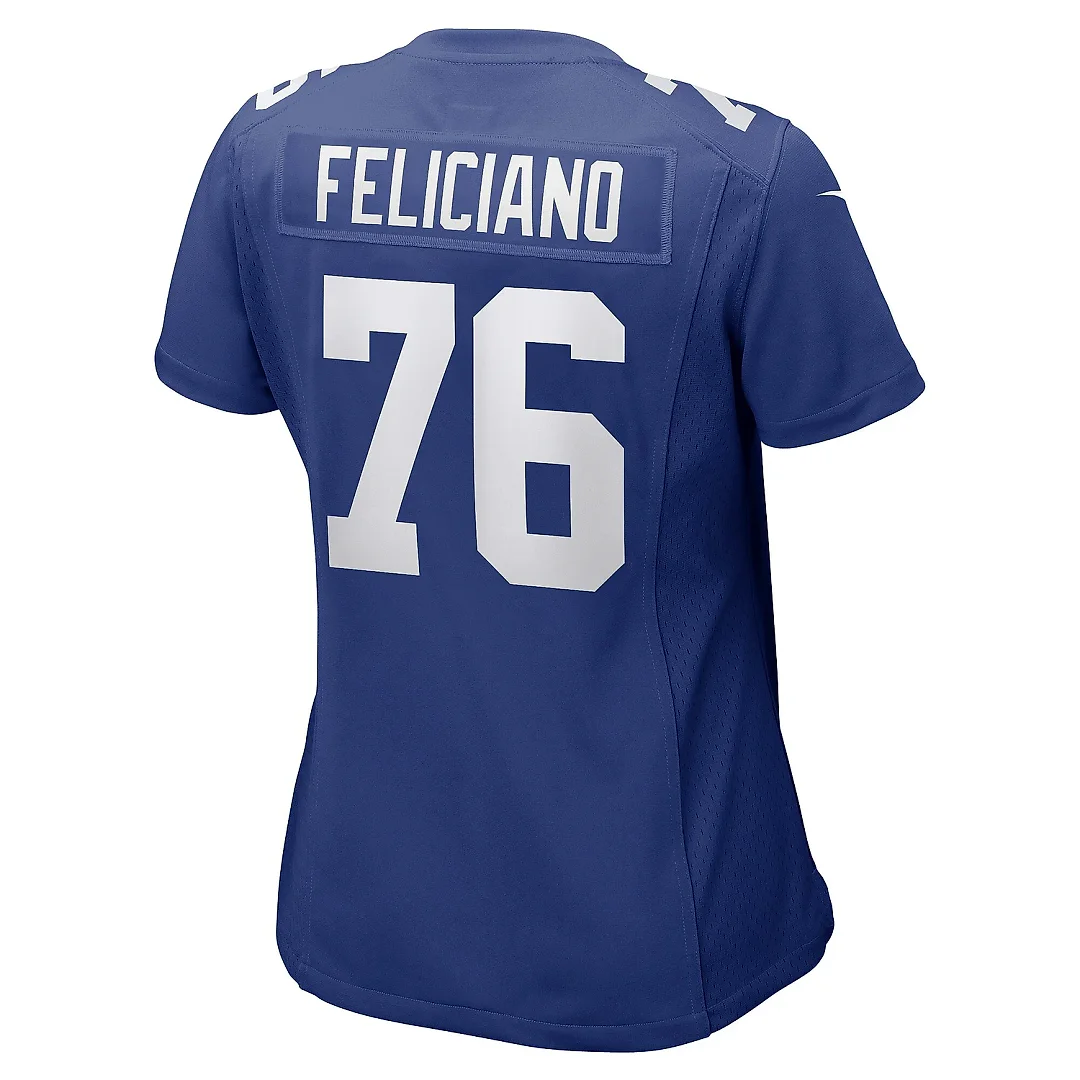 Zennovawear Women's New York Giants Jon Feliciano Royal Game Player Jersey