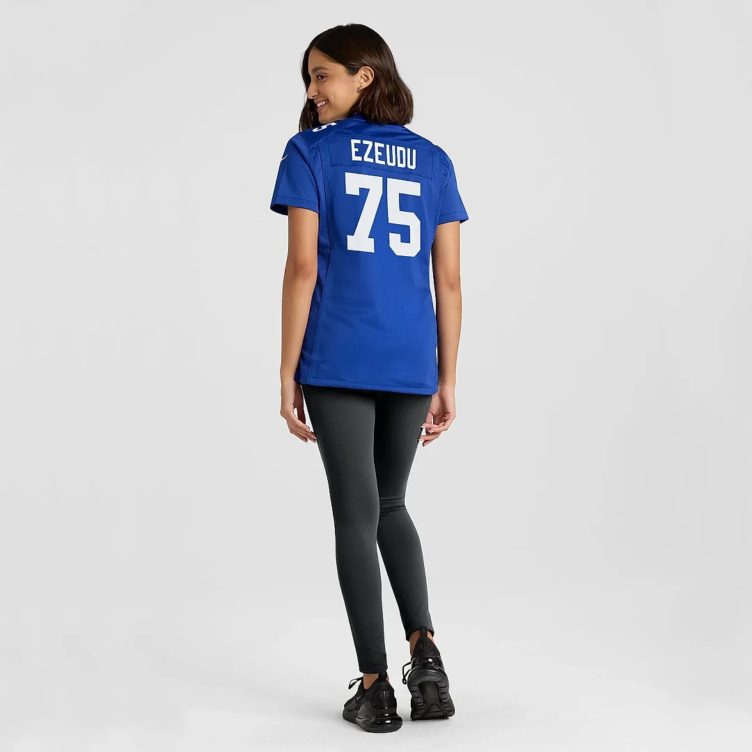 Zennovawear Women's New York Giants Joshua Ezeudu Royal Game Player Jersey