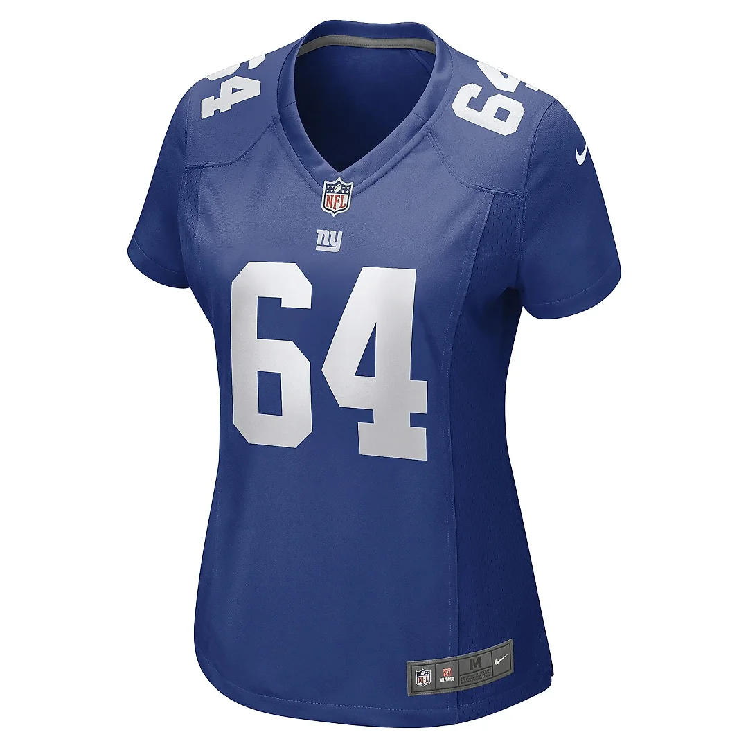 Zennovawear Women's New York Giants Mark Glowinski Royal Game Player Jersey