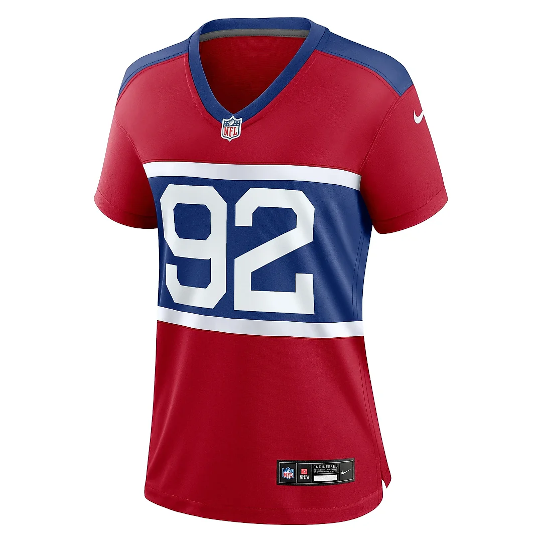 Zennovawear Women's New York Giants Michael Strahan Century Red Alternate Retired Player Game Jersey