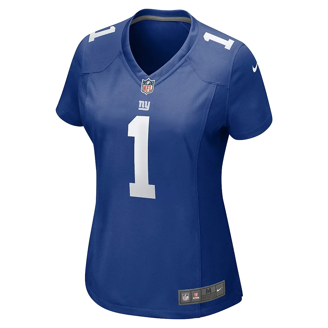 Zennovawear Women's New York Giants Number 1 Bride Royal Game Jersey