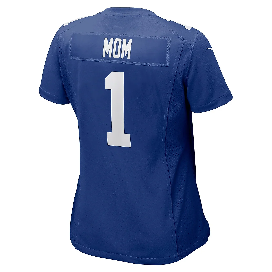 Zennovawear Women's New York Giants Number 1 Mom Royal Game Jersey