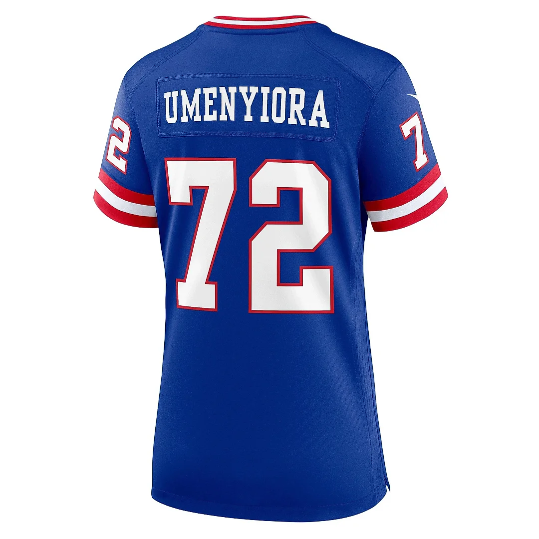 Zennovawear Women's New York Giants Osi Umenyiora Royal Classic Retired Player Game Jersey