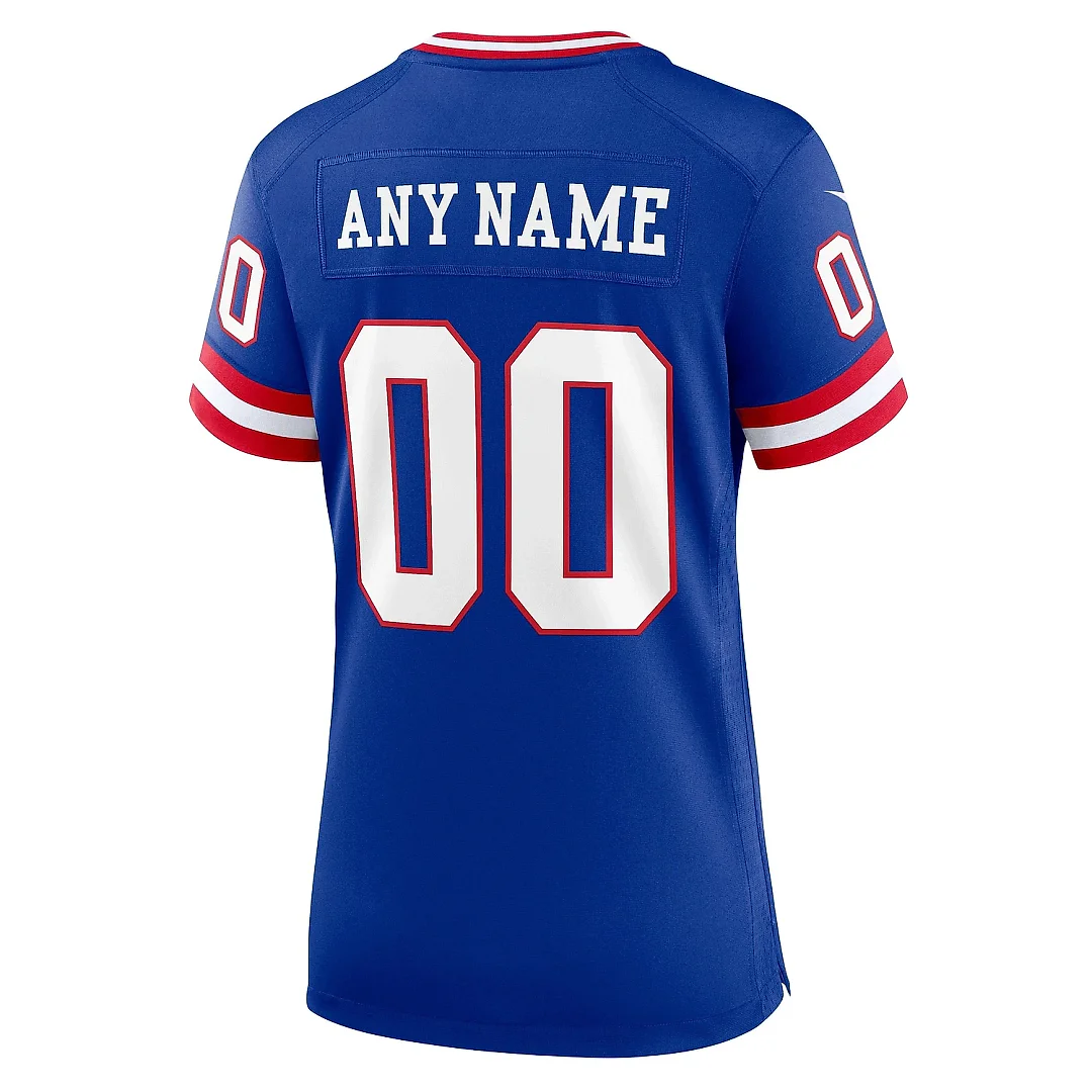 Zennovawear Women's New York Giants Royal Classic Custom Game Jersey