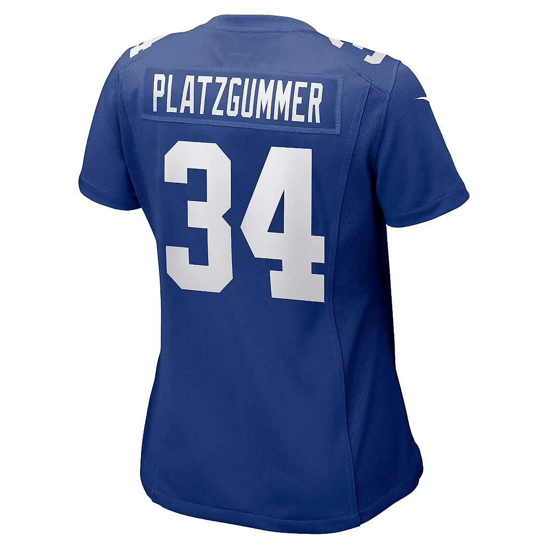 Zennovawear Women's New York Giants Sandro Platzgummer Royal Game Player Jersey
