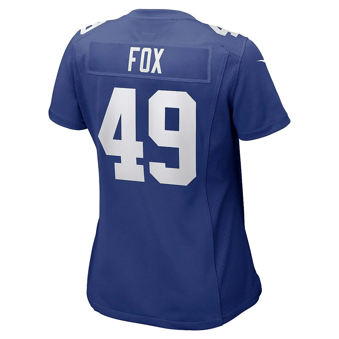 Zennovawear Women's New York Giants Tomon Fox Royal Game Player Jersey