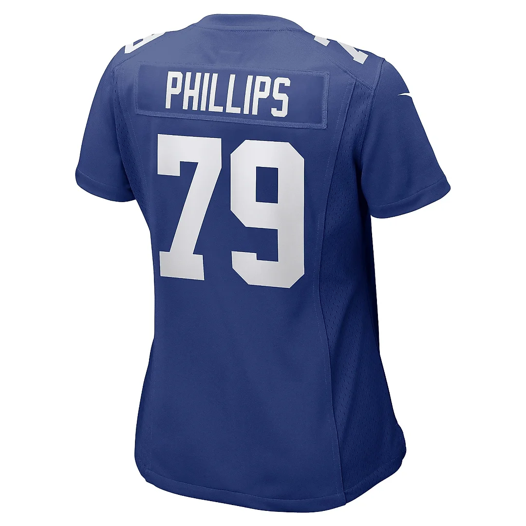 Zennovawear Women's New York Giants Tyre Phillips Royal Game Player Jersey