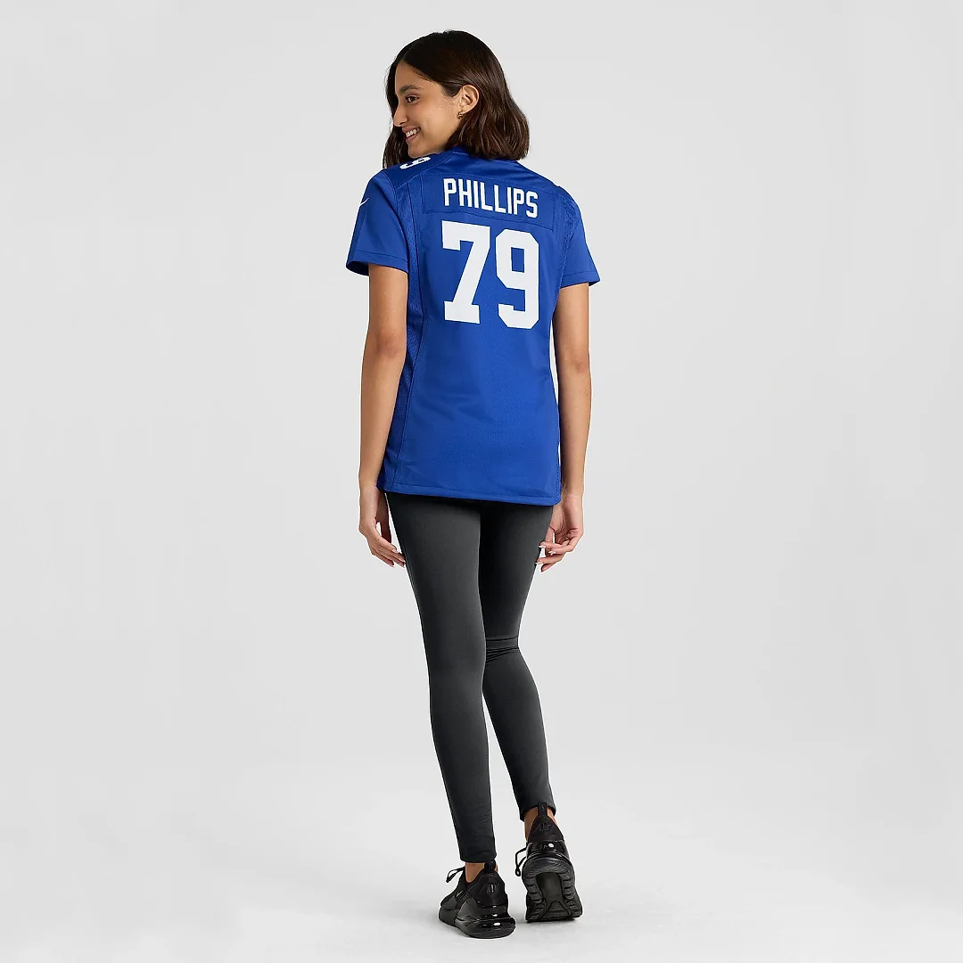 Zennovawear Women's New York Giants Tyre Phillips Royal Game Player Jersey