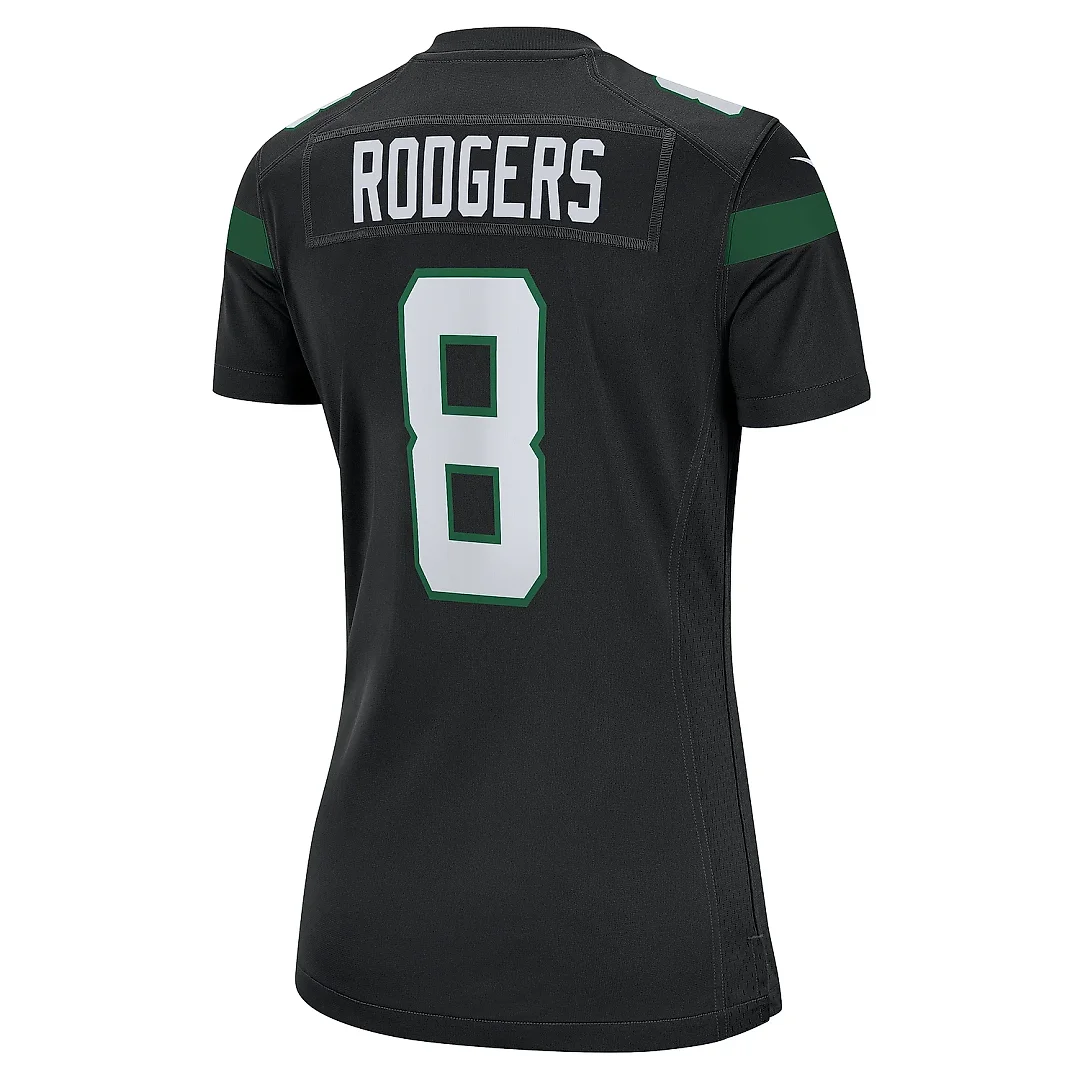 Zennovawear Women's New York Jets Aaron Rodgers Black Player Jersey