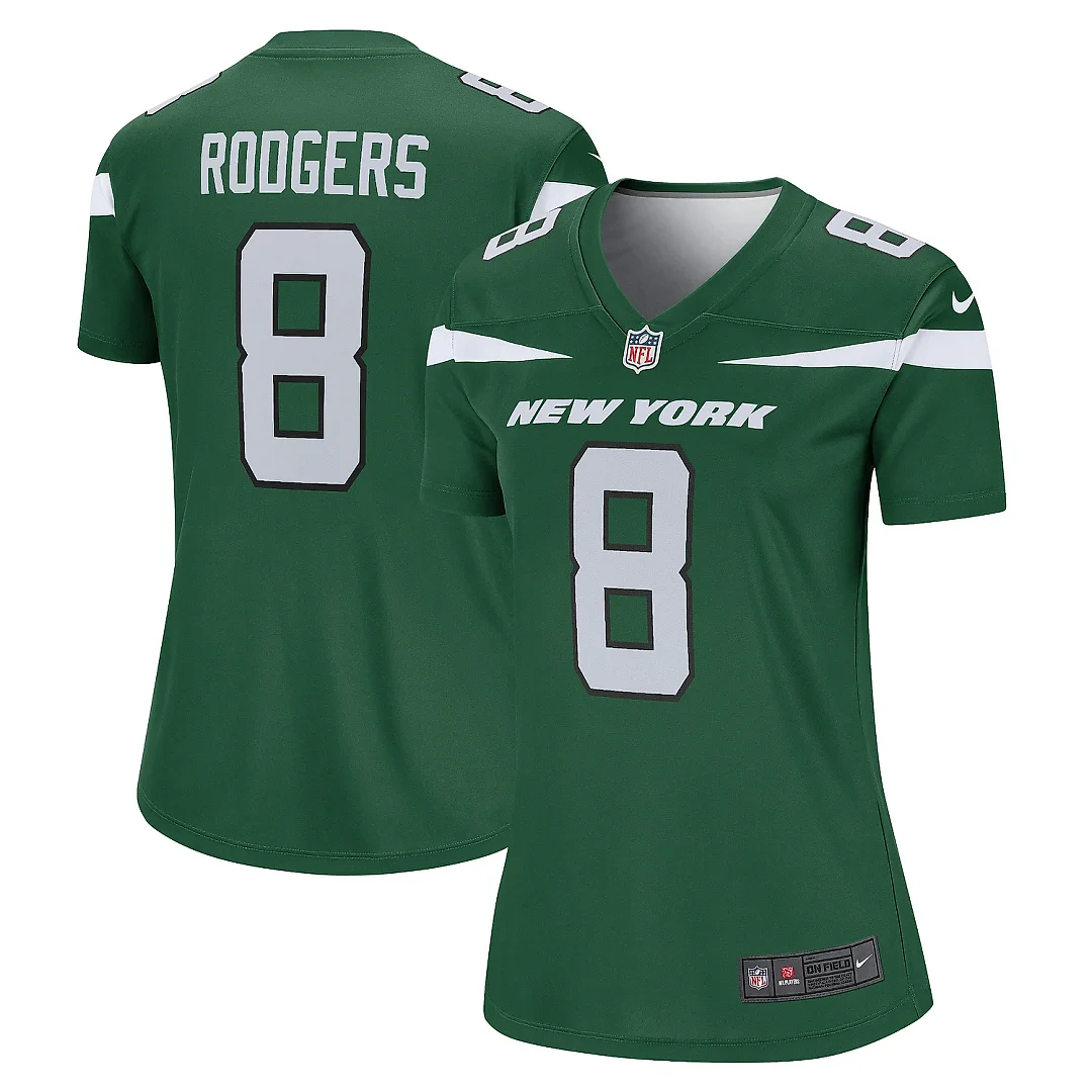 Zennovawear Women's New York Jets Aaron Rodgers Gotham Green Team Legend Player Performance Top