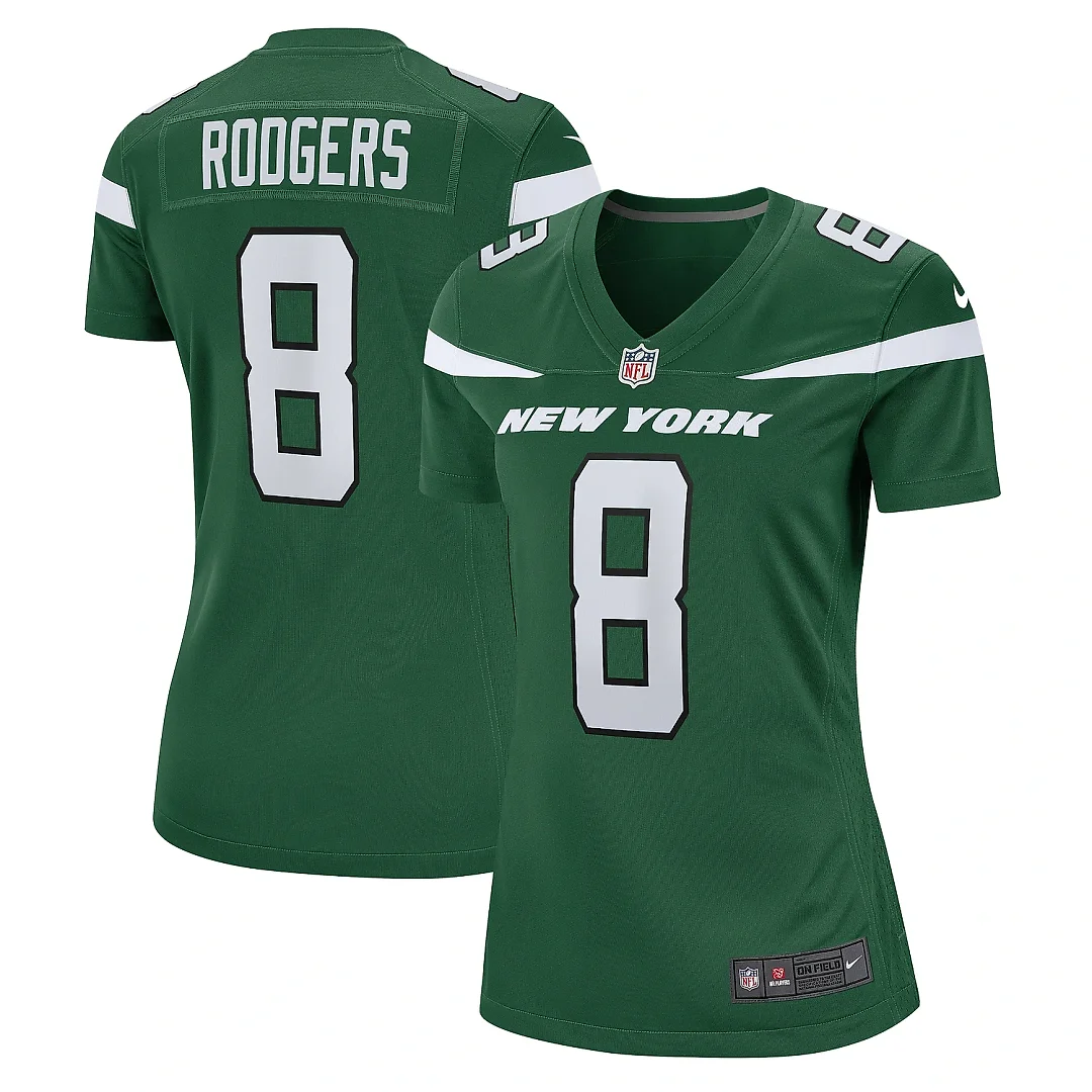 Zennovawear Women's New York Jets Aaron Rodgers Green Player Jersey