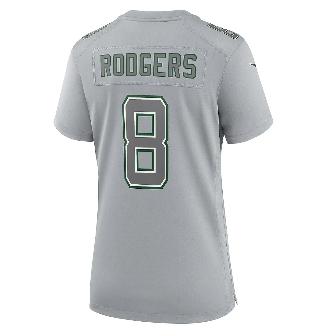 Zennovawear Women's New York Jets Aaron Rodgers Heather Gray Atmosphere Fashion Game Jersey