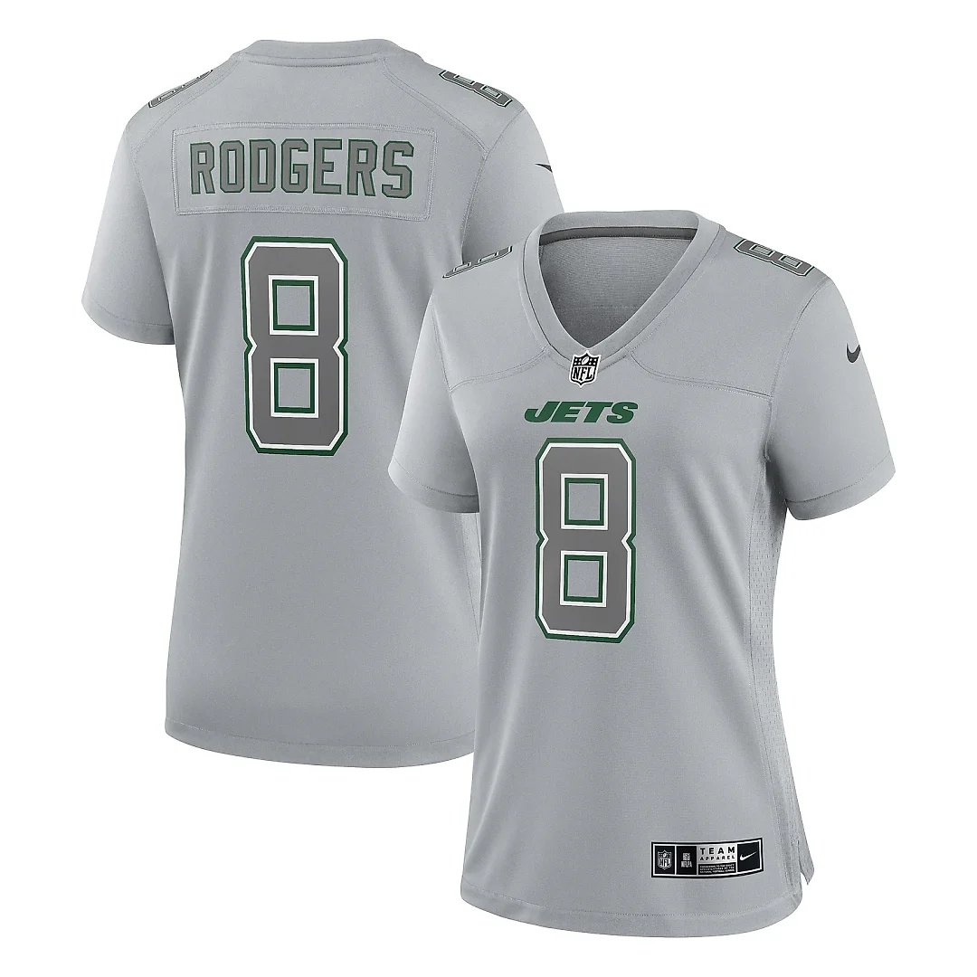 Zennovawear Women's New York Jets Aaron Rodgers Heather Gray Atmosphere Fashion Game Jersey