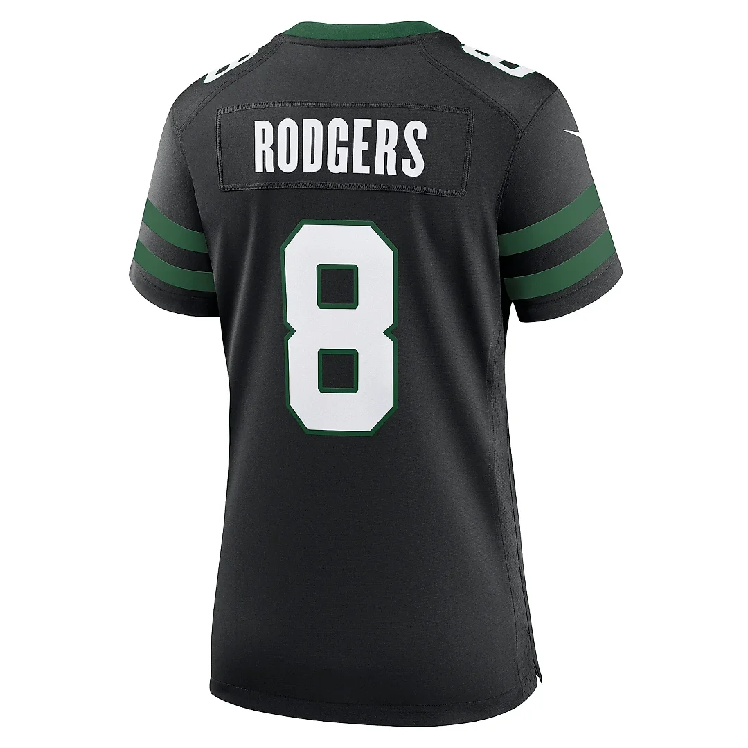 Zennovawear Women's New York Jets Aaron Rodgers Legacy Black Alternate Game Jersey