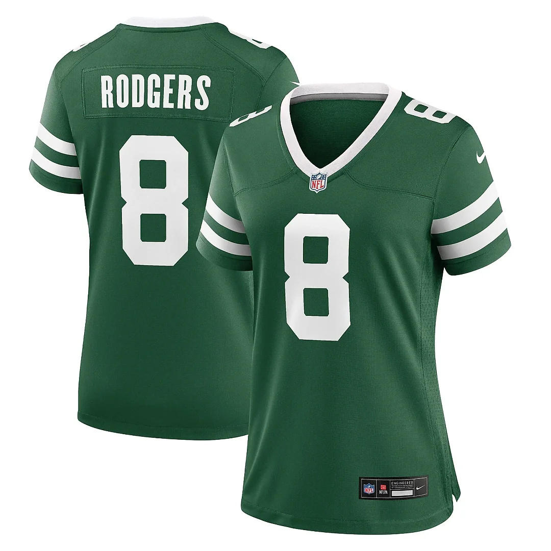 Zennovawear Women's New York Jets Aaron Rodgers Legacy Green Game Jersey