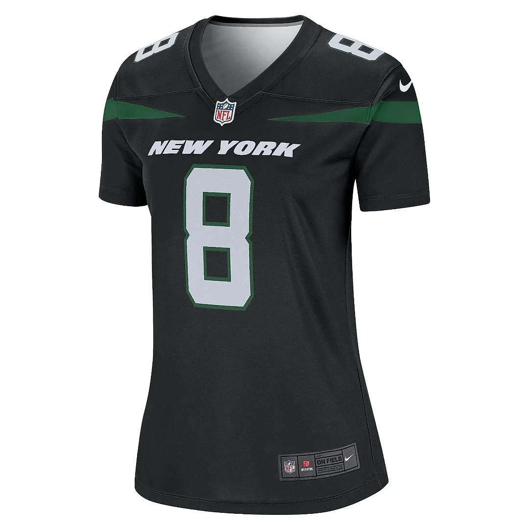 Zennovawear Women's New York Jets Aaron Rodgers Stealth Black Alternate Legend Player Performance Top
