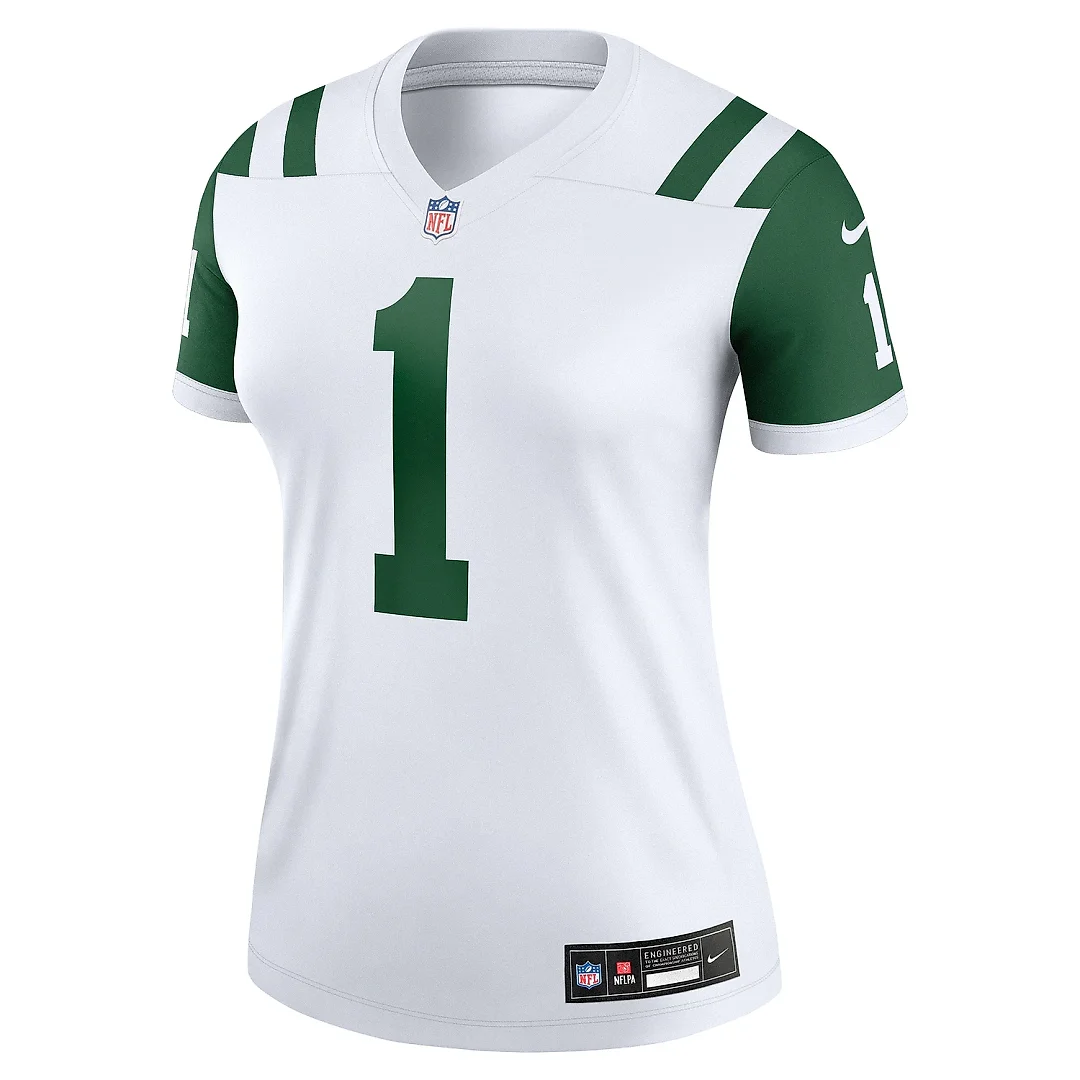 Zennovawear Women's New York Jets Ahmad Sauce Gardner Classic Alternate White Alternate Legend Player Performance Top