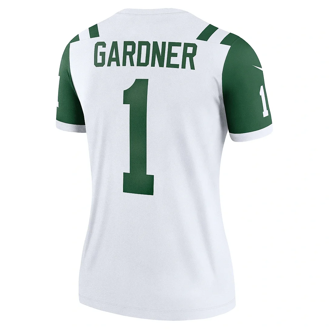 Zennovawear Women's New York Jets Ahmad Sauce Gardner Classic Alternate White Alternate Legend Player Performance Top