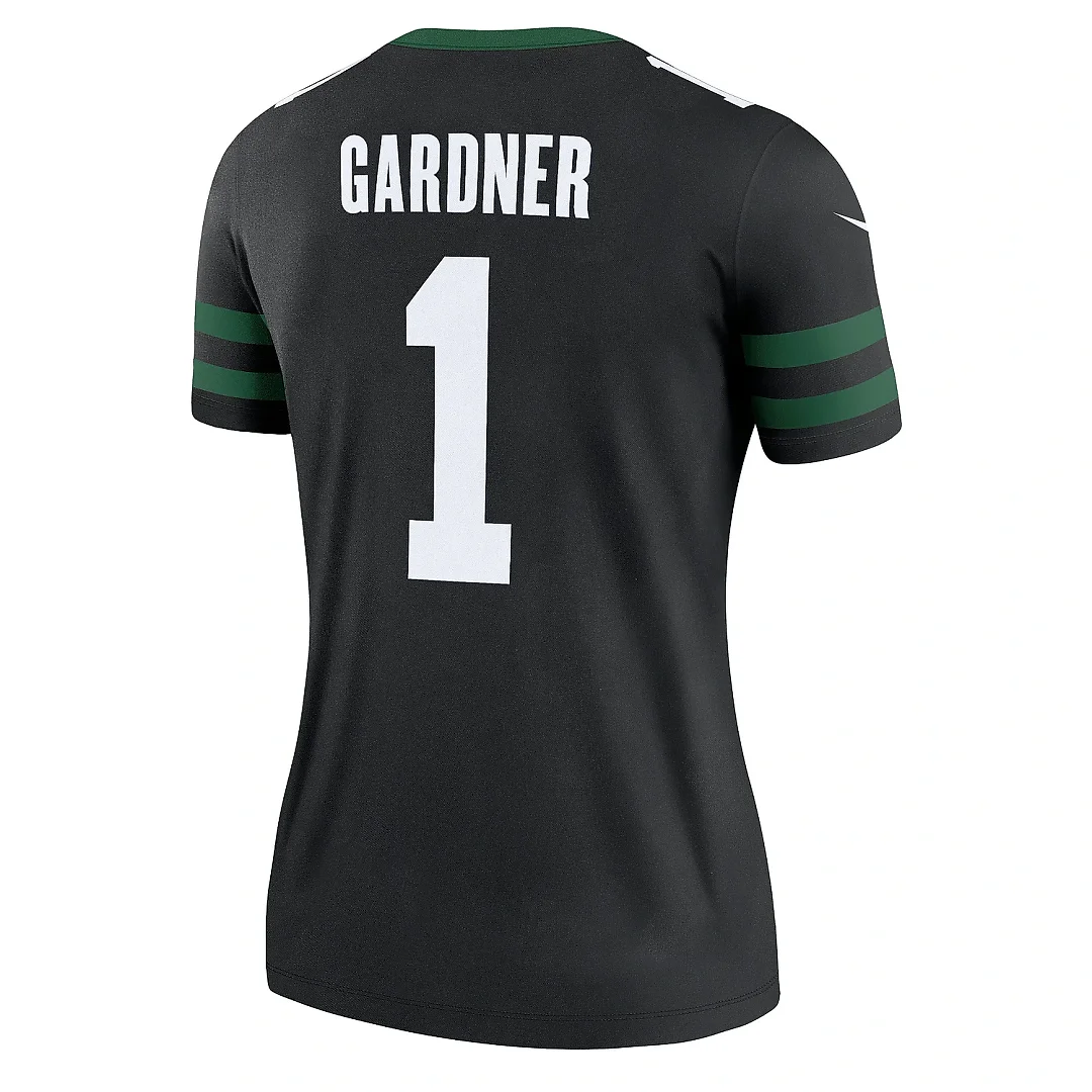 Zennovawear Women's New York Jets Ahmad Sauce Gardner Legacy Black Alternate Legend Player Performance Top