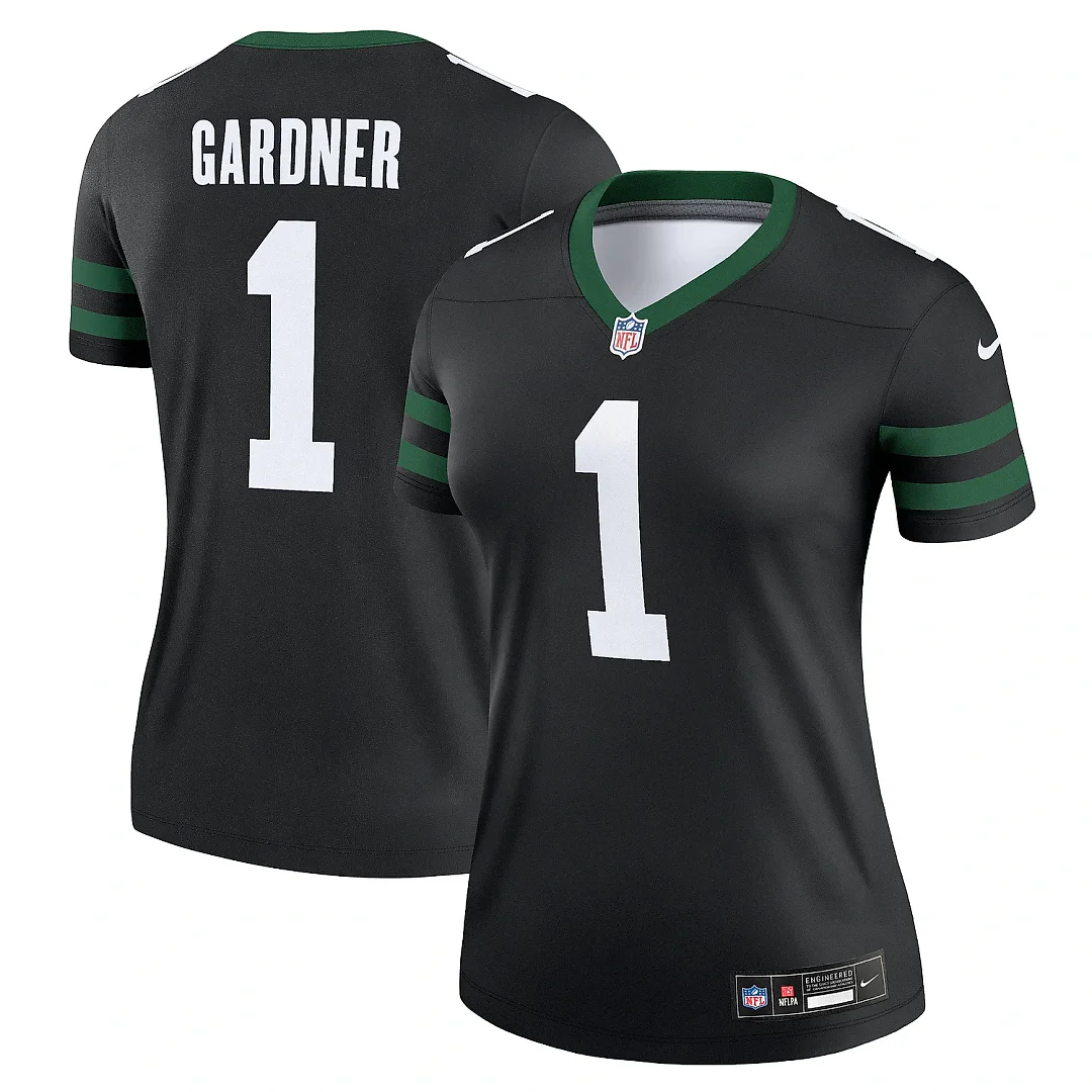 Zennovawear Women's New York Jets Ahmad Sauce Gardner Legacy Black Alternate Legend Player Performance Top