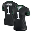 Zennovawear Women's New York Jets Ahmad Sauce Gardner Legacy Black Alternate Legend Player Performance Top